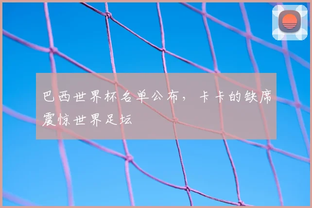 巴西世界杯名单公布，卡卡的缺席震惊世界足坛